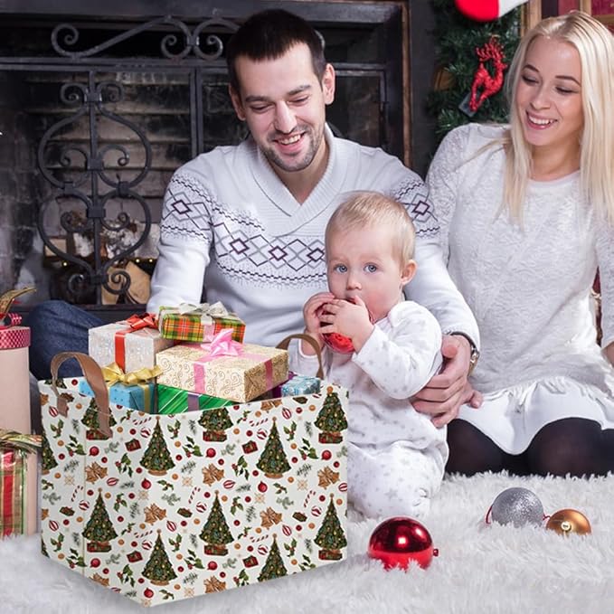 Rectangular Christmas tree Basket,Nursery Hamper,Waterproof and foldable Tree Basket Baby Storage Bin,Boy and Girls Christmases Room Decor,gift basket(Christmas tree)