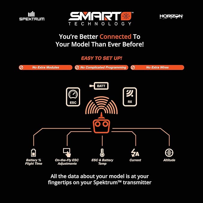 Spektrum Avian 45 Amp Brushless Smart ESC, 3S-6S, SPMXAE1045, White