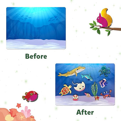 Skillmatics Art & Craft Activity - Foil Fun Animals Mega Pack, No Mess Art for Kids, Craft Kits & Supplies, DIY Creative Activity, Gifts for Boys & Girls Ages 4, 5, 6, 7, 8, 9, Travel Toys