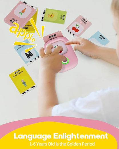 Toddler Toys for Girls 2-5 Years Old Gifts, Speech Autism Therapy Toys, Talking Flash Cards with 448 Sight Words, Learning Educational Montessori Sensory Toys for Autism Toddlers(Pink)