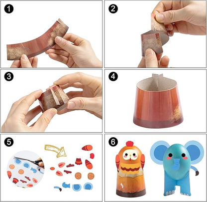 Klever Kits 53Pcs Easter Egg Decorating Kit, Easter Egg Dye Kit with Animal Decorated Papercuts, Face Stickers for Kids Easter Party Favor, Creativity Activity, Egg Hunt, Easter Party Decorations