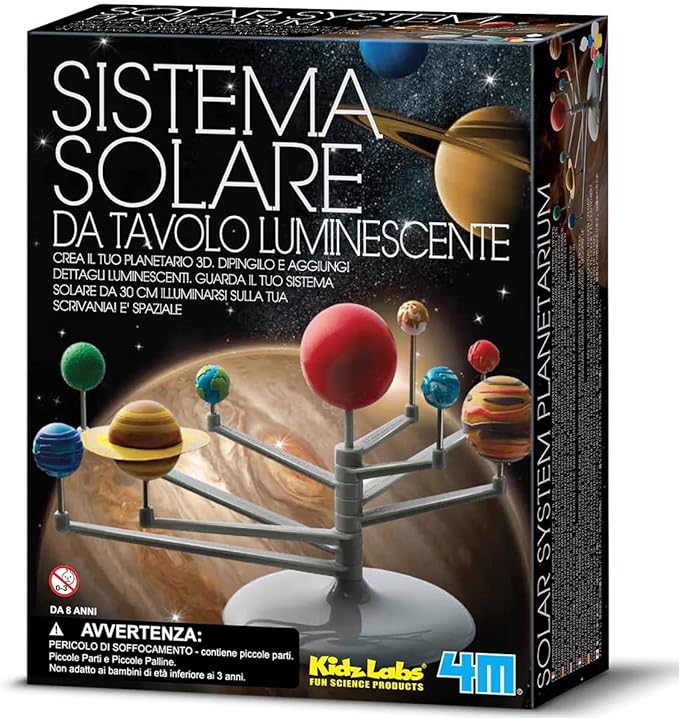 4M: Solar System Planetarium - Assemble Your Own 11.8" Model, Snap-Together, Glow-in-The-Dark Paint, DIY STEM Craft & Science Project Kit, Kids 8+