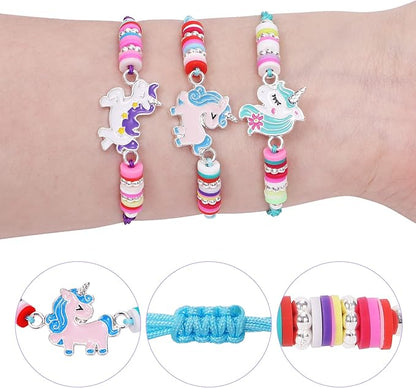 12 Pcs Unicorn Girls Bracelet for Kids Jewelry Toddler Friendship Bracelets Adjustable Toy Gift Pretend Play Goodie Bag Classroom Reward Rainbow Unicorn Party Favors Supplies