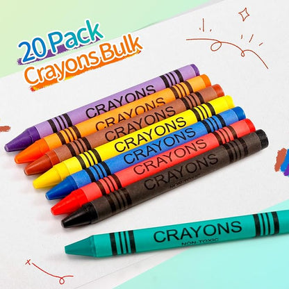 80 Pack Crayons Bulk, 640 Count Crayons, 8 Color Bulk Crayons, Easy to Hold Crayon, Crayons Party favors for Home Birthdays Goody Bags Stocking Stuffers