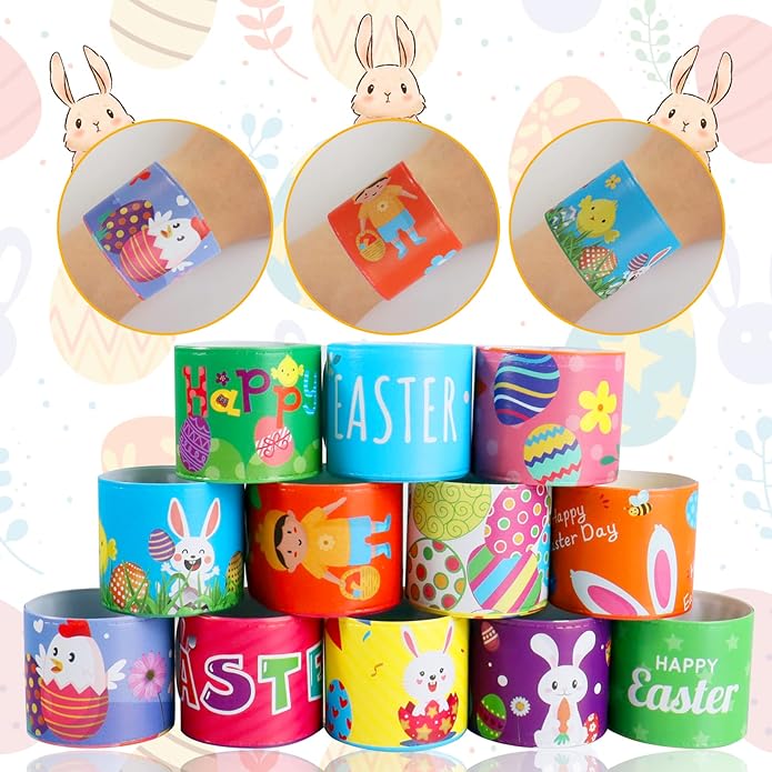 Valentines day gifts - 48Pcs Valentines Slap Bracelets toys for Kids School Class Classroom Valentines Day Cards Gifts Prizes Party Favors