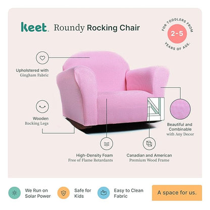 Keet Bubble Kids Rocking Chair, Roundy Rocking Kid's Chair, Comfortable and Durable Rocking Chair for Kids, Easy to Coordinate, Stylish Child Rocking Chair, Kids Rocking Chairs, Ages 2-5 Years, Pink