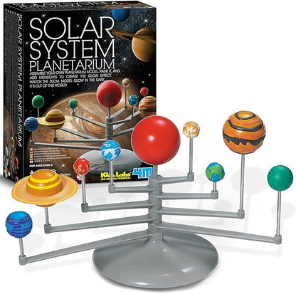 4M: Solar System Planetarium - Assemble Your Own 11.8" Model, Snap-Together, Glow-in-The-Dark Paint, DIY STEM Craft & Science Project Kit, Kids 8+