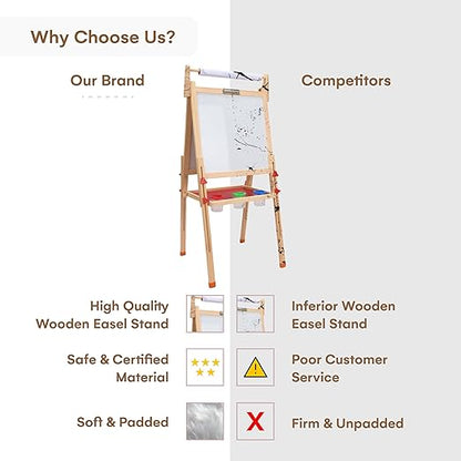 Childlike Behavior | Wooden Easel Stand - Sign Holder Stand - Poster Stands for Display - Painting Holder for Events and Decor - Adjustable and Portable Easel - Suitable for Wedding & Party Display