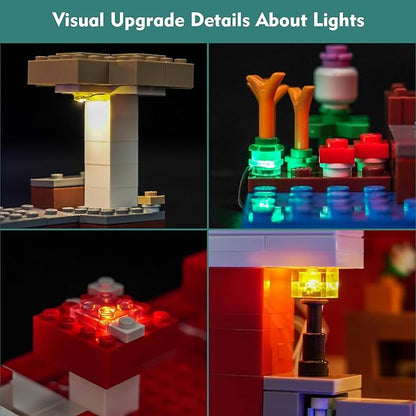 LocoLee Light kit Compatible with Lego The Mooshroom House - No Model Only Light, LED Lighting Accessories Compatible with Lego Moo Mushroom House 21270