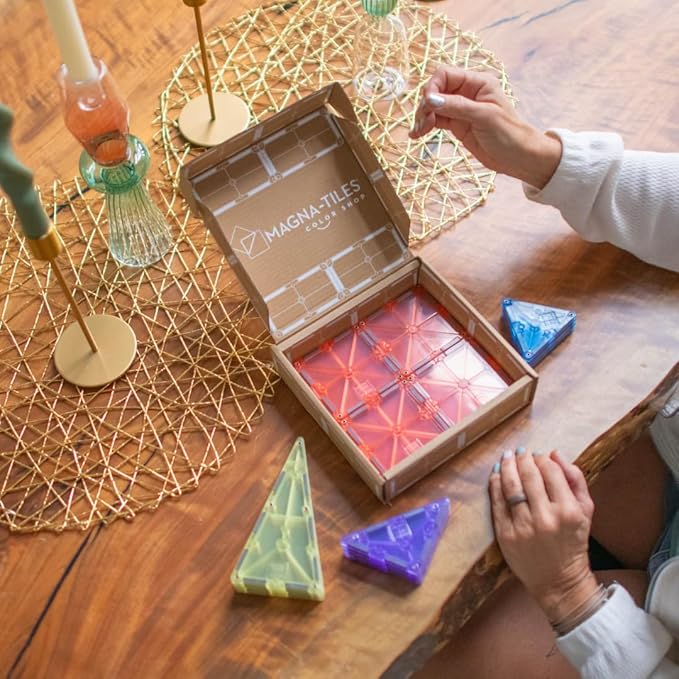 MAGNA-TILES Color Shop Pastel 20-Piece Magnetic Construction Set, The Original Magnetic Building Brand