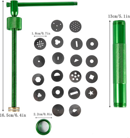 Stainless Steel Clay Extruder Sugar Paste Extruder Cake Fondant Decorating Tool Set Ceramics & Pottery Clay Extruders Mixers & Presses (Green)