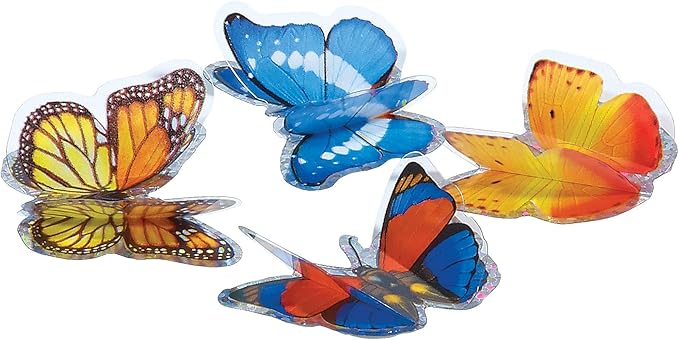 Insect Lore Butterfly Garden - 8" Habitat | 1 Cup of Live Baby Caterpillars | Life Cycle Figurines, Stickers, Wind up, Mini Habitat | Birthday or Teacher Gift Set