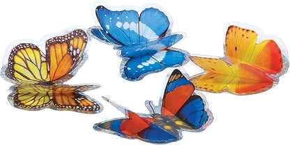 Insect Lore Butterfly Garden - 8" Habitat | 1 Cup of Live Baby Caterpillars | Life Cycle Figurines, Stickers, Wind up, Mini Habitat | Birthday or Teacher Gift Set