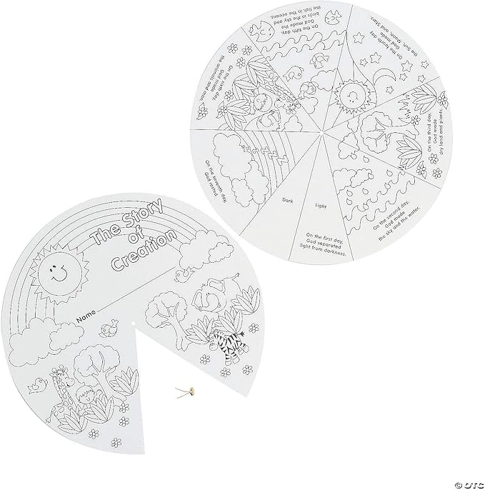 Fun Express Color Your Own Creation Wheel - Makes 12 - DIY Religious Crafts for Kids and Fun Sunday School Activities - VBS Vacation Bible School Supplies/Decor