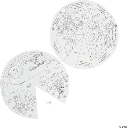 Fun Express Color Your Own Creation Wheel - Makes 12 - DIY Religious Crafts for Kids and Fun Sunday School Activities - VBS Vacation Bible School Supplies/Decor