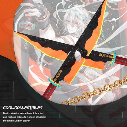 Jorumo Demon Slayer Sword Building Set, 82in Double Blade Tengen Uzui Sword Building Block with Stand, Handmade Cosplay Anime Sword Toy Building Set for Collecting and Gifting 1478Pcs
