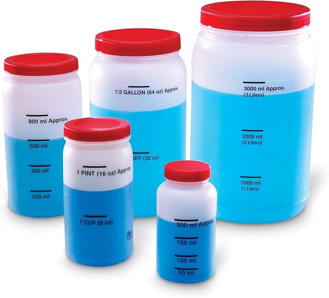 Learning Resources Classroom Liquid Measuring Set - 19 Pieces, Ages 5+ Science Exploration for Kids, Experiments for Kids, Classroom Science Supplies