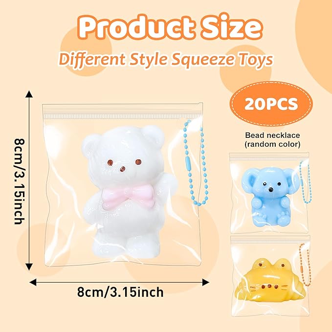 20pc Taba Squishy Toys Kit,Fidget Toys for Kids 8-12 and Adults,Taba Squishies with Keychain,Mini Squishy Stress Relief for Easter Basket Stuffers Party Favors(Random)