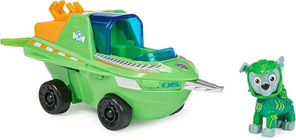 Paw Patrol Aqua Pups Rocky Transforming Sawfish Vehicle with Collectible Action Figure, Kids Toys for Ages 3 and up