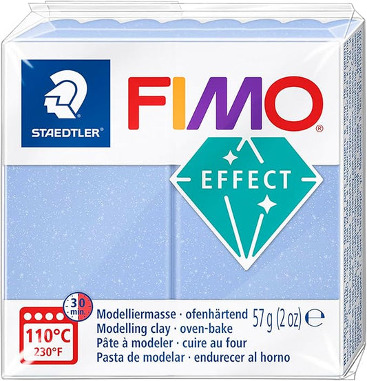 Staedtler FIMO Effects Polymer Clay - -Oven Bake Clay for Jewelry, Sculpting, Agate Blue Gem 8020-386