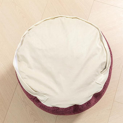 Pouf Ottoman Foot Rest Living Room Decor Floor Pouf Lightweight Modern Stuffed Poof Foot Stool 20x12 Inches Perfect Underdesk Foot Rest for Office (Burgundy)