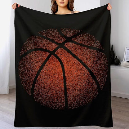 Basketball Throw Blanket - Soft Flannel Sports Basketball Blankets for Teens Adults Women Men Basketball Lovers - Warm Basketball Throw Blankets for All Season Lap, Chair, Sofa, Couch, Bed - 80"x60"