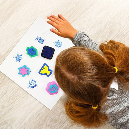 Chanukah Rubber Stamp Kit Craft for Children 5 stamps with ink pad