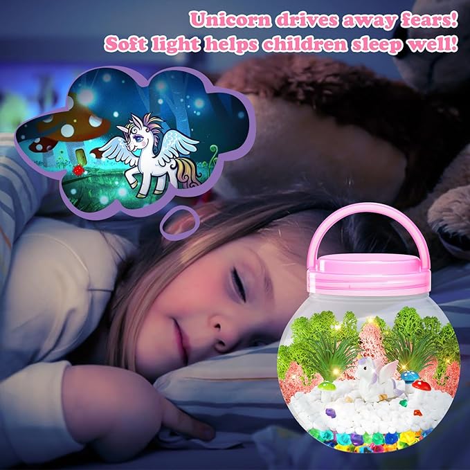HONGID Unicorn Terrarium Crafts Kit for Girls - Unicorn Craft Kit for Kids,Unicorn Toys for Girls,Kids Christmas Girls Gifts for Teen Girls Age 3+