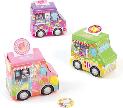 3C4G: Food Truck Festival Sticker Set - 3 Vehicles That Dispense Rolls of Scented Stickers, Sweets, Drinks & Food, Three Cheers for Girls, Kid Age 6+