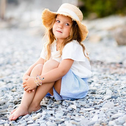 PinkSheep Bracelets for Girls, 18pc/24pc Colorful Beaded Stretch Bracelets for Little Girl Teen Girl, Friendship Bracelet Bracelets Bulk Stackable Bracelets, Cute Things for Girls (18PC)