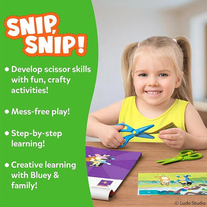 Skillmatics Scissor Skills Activity Book - Snip Snip Bluey, Preschool Cutting & Creative Activities, Felt Craft Kit, Fine Motor Skills Toys, Gifts for Boys & Girls Ages 3, 4, 5, 6, 7