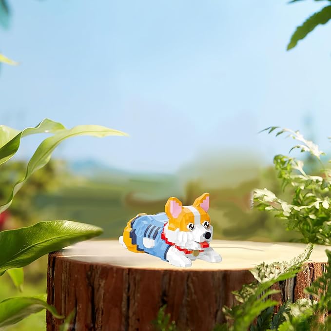 Cute Animal Building Blocks, Pet Micro Mini Building Blocks for Adults and Kids Age 6+ Gift Toy 806 Pcs (Corgi Dog)