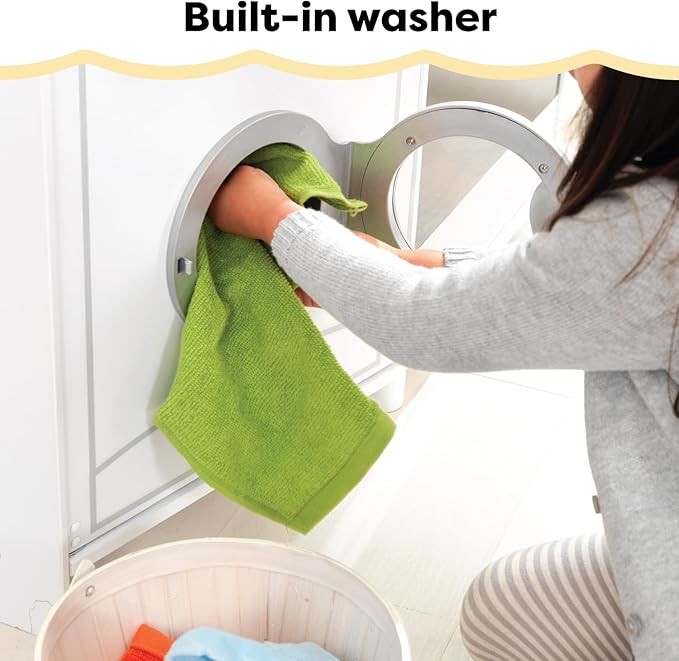 KidKraft Large Wooden Play Kitchen with Lights & Sounds, Icemaker, Play Phone, White, Gift for Ages 3+