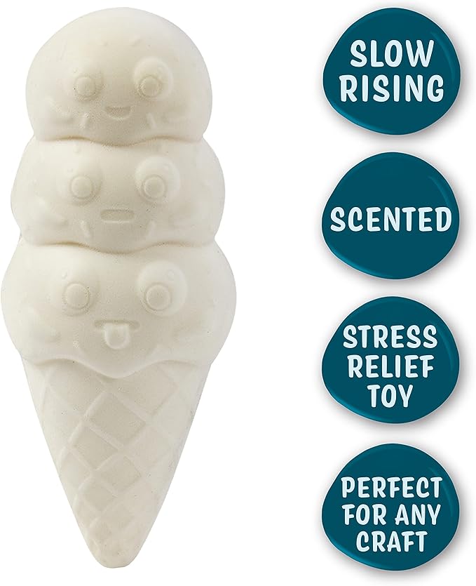 DIY Party Craft Kit Jumbo Dessert Friends Squishies (9 Cute Shapes w 12 Fabric Paints) -White Kawaii Scented Slow Rise Squishy Toys, Scented Stress Relief Craft, Kids Birthday Activity Gift (4"-6")