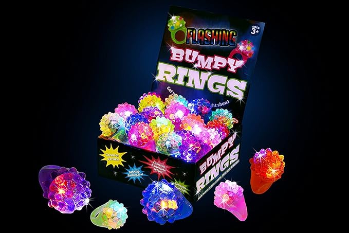 Kangaroo 18-Pack LED Light Up Rings | Neon Glow Rings for Kids & Adults | Party Favors for Birthday, Glow Parties & More