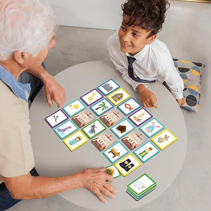 gisgfim 50 Pairs Memory Matching Game Bible Concentration Games for Kids Educational A Fun & Fast Christian Bible Theme Memory Matching Games