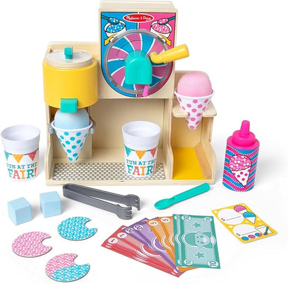 Melissa & Doug Fun at The Fair! Wooden Snow-Cone and Slushie Play Food Set - FSC Certified