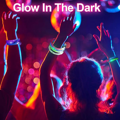 40 Pack Led Glow Sticks Bracelets,Glow in The Dark Bracelets,6 Colors LED Bracelets,Glow Bracelet for Kids and Adults,Light Up Bracelet Party Favors for Birthday,Carnival,Concert and Halloween