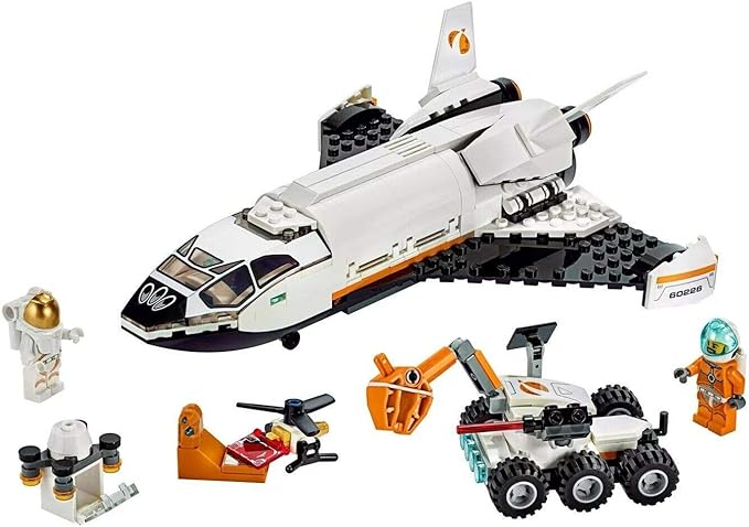 Lego City Space Mars Research Shuttle 60226 Space Shuttle Toy Building Kit with Mars Rover & Astronaut Minifigures, Top Stem Toy for Boys & Girls (273piece), 1 Lb