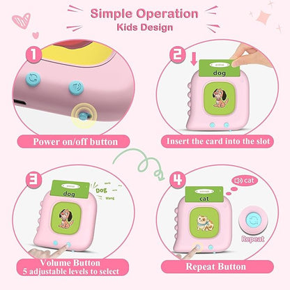 Toddler Toys Gifts for 1 2 3 4 5 Year Old Girls, Talking Flash Cards with 224 Sight Words, Autism Sensory Toys for Autistic Children, Learning Educational Toys, Montessori Toys, Birthday Gift Idea