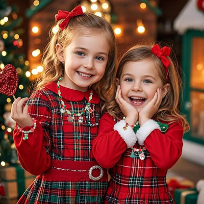 PinkSheep Toddler Jewelry Kids Jewelry Kids Necklace Choker and Bracelet 3 Pack 9pcs, Little Girls Jewelry In Box, Flower Girl Gift Kids Girls Accessories