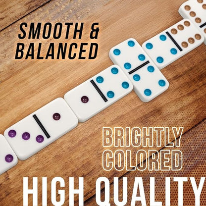 Front Porch Classics | Double 6 Travel Tin Domino Set from, for 1 to 4 Players Ages 6 and up