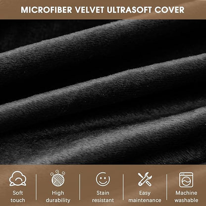 Bean Bag Chairs for Adults - Memory Foam Furniture BeanBag Chair - Kids/Teens Sofa with Soft Micro Fiber Cover - Round Fluffy Couch for Living Room Bedroom College Dorm - 5 ft, Carbon Black