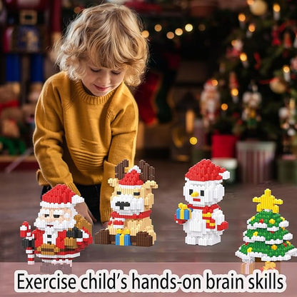 Christmas Building Blocks Snowman Compatible for Lego Christmas Micro Blocks Stacking New Toys Holiday Present Box New Year Birthday Gifts for Kids 6-12 Years Old (Snowman)