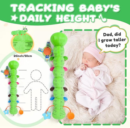 AWOTOY Baby Toys 0-6-12 Months,Musical Caterpillar Stuffed Animals Activity Infant Toys with Crinkle,Rattles,Mirror&Pull String,Muti-Sensory Toys Gifts for Newborn Tummy Time,Kelly Green|Leafy