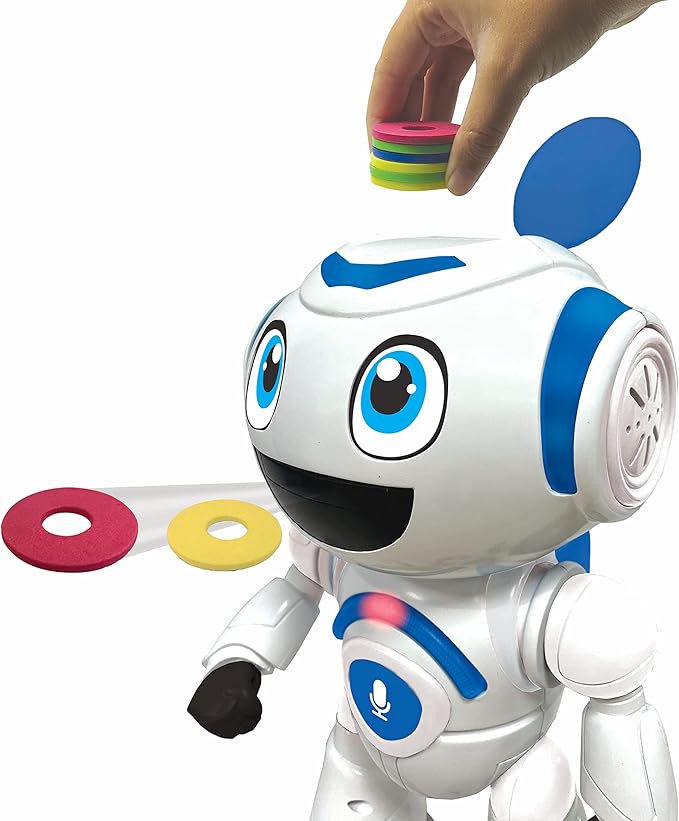 LEXiBOOK - Powerman Master Interactive Toy Robot That Reads in The Mind Toy for Kids Dancing Plays Music Animal Quiz STEM Programmable Remote Control Robot Junior - ROB25EN