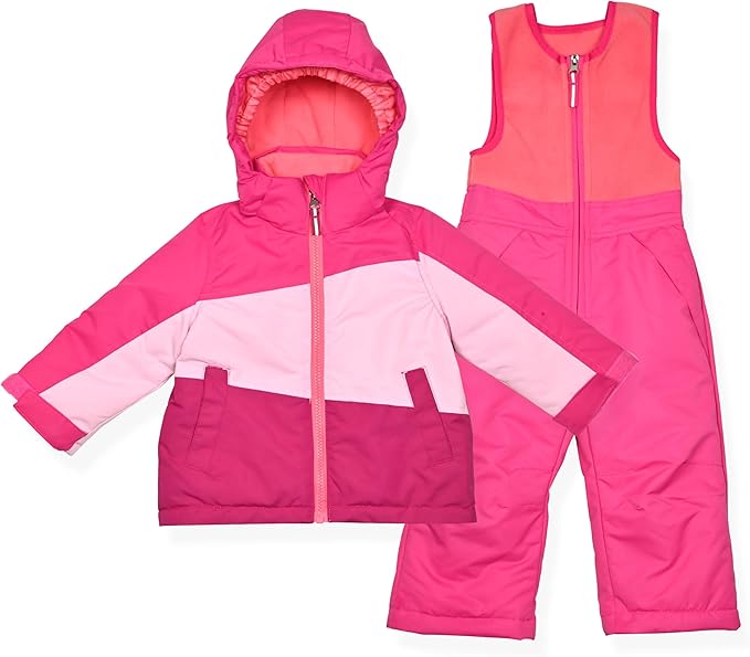 Arctic Quest Little Girls Bib Snow Pants and Ski Jacket Water-Resistant Snowsuit For Kids Winter Jacket For Girls