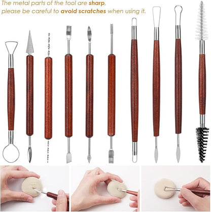 Blisstime 42pcs Pottery Tools, Clay Tools, Sculpting Tools, Pottery Kit, Air Dry Clay Tools, Pottery Clay Kit for Pottery Wheel, DIY Arts and Crafts