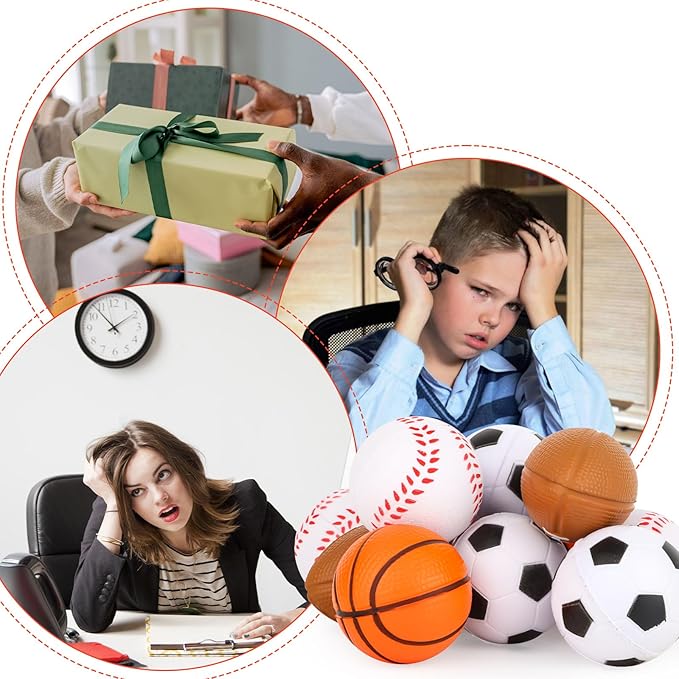 Hxezoc Mini Sport Stress Balls 20 Packs Foam Sports Balls Small Squeeze Anxiety Bulk Toy Ball for Kids Sport Theme Birthday Party, School Carnival Party Supplies