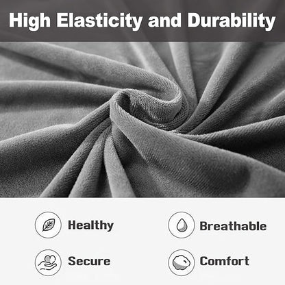 NORTHERN BROTHERS Stretchy Recliner Chair Covers, Velvet Recliner Covers, Lazy Boy Chair Cover (Light Grey, loveseat)